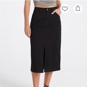 Sanctuary Triple Threat High Rise Black Midi Pencil Skirt with Slit size 14